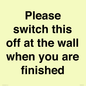 PV10523: Please switch this off at the wall when you are finished