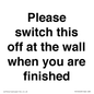 PV10523: Please switch this off at the wall when you are finished