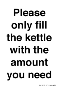 PV10525: Please only fill the kettle with the amount you need