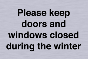 PV10527: Please keep doors and windows closed during the winter