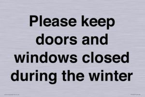 PV10527: Please keep doors and windows closed during the winter