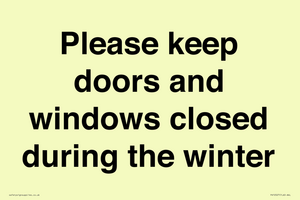PV10527: Please keep doors and windows closed during the winter