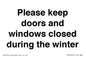 PV10527: Please keep doors and windows closed during the winter