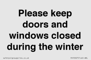 PV10527: Please keep doors and windows closed during the winter