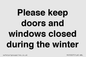 PV10527: Please keep doors and windows closed during the winter
