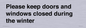 PV10527: Please keep doors and windows closed during the winter