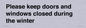 PV10527: Please keep doors and windows closed during the winter