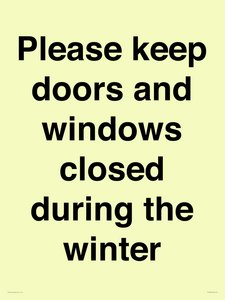 PV10527: Please keep doors and windows closed during the winter