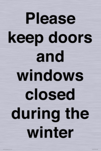 PV10527: Please keep doors and windows closed during the winter