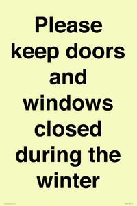 PV10527: Please keep doors and windows closed during the winter