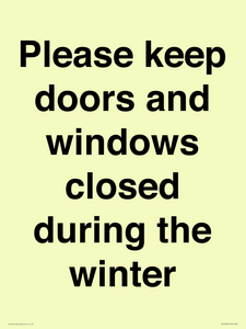 PV10527: Please keep doors and windows closed during the winter