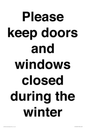 PV10527: Please keep doors and windows closed during the winter