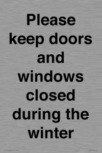 PV10527: Please keep doors and windows closed during the winter