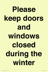 PV10527: Please keep doors and windows closed during the winter