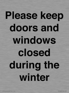 PV10527: Please keep doors and windows closed during the winter