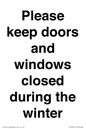 PV10527: Please keep doors and windows closed during the winter