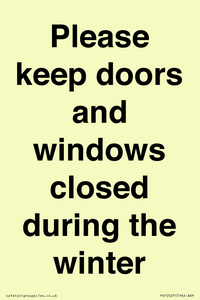 PV10527: Please keep doors and windows closed during the winter