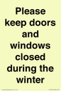 PV10527: Please keep doors and windows closed during the winter