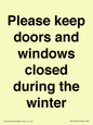 PV10527: Please keep doors and windows closed during the winter