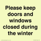 PV10527: Please keep doors and windows closed during the winter
