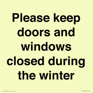 PV10527: Please keep doors and windows closed during the winter