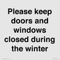 PV10527: Please keep doors and windows closed during the winter