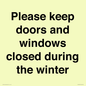 PV10527: Please keep doors and windows closed during the winter