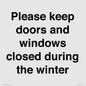 PV10527: Please keep doors and windows closed during the winter