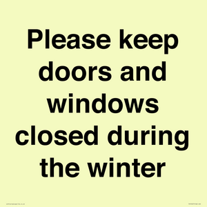 PV10527: Please keep doors and windows closed during the winter