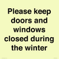 PV10527: Please keep doors and windows closed during the winter