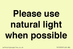 PV10529: Please use natural light when possible