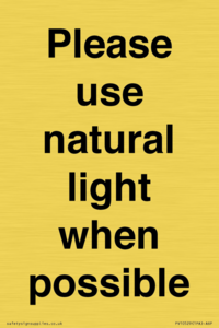 PV10529: Please use natural light when possible