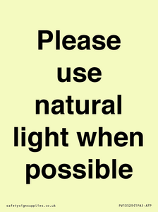 PV10529: Please use natural light when possible