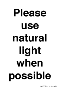 PV10529: Please use natural light when possible