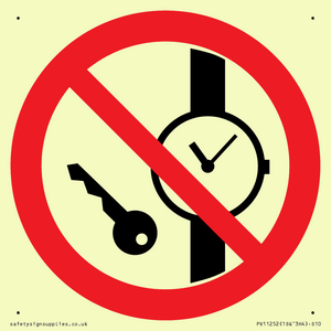 PV11252: P008 Prohibition: No metallic articles or watches