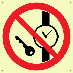 PV11252: P008 Prohibition: No metallic articles or watches