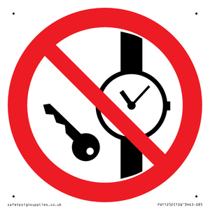 PV11252: P008 Prohibition: No metallic articles or watches