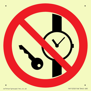 PV11252: P008 Prohibition: No metallic articles or watches