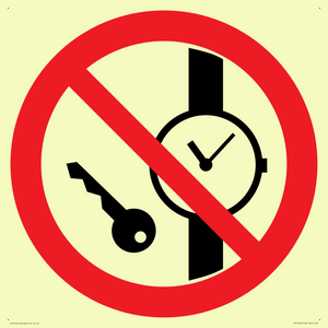 PV11252: P008 Prohibition: No metallic articles or watches