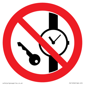 PV11252: P008 Prohibition: No metallic articles or watches