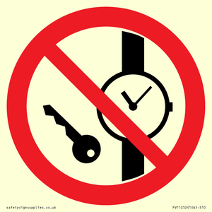 PV11252: P008 Prohibition: No metallic articles or watches