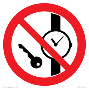PV11252: P008 Prohibition: No metallic articles or watches