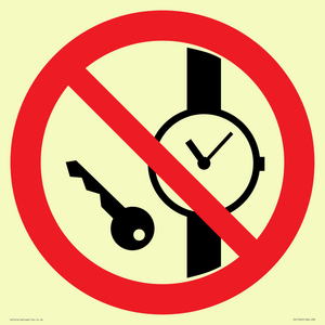PV11252: P008 Prohibition: No metallic articles or watches