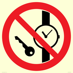 PV11252: P008 Prohibition: No metallic articles or watches