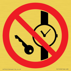 PV11252: P008 Prohibition: No metallic articles or watches