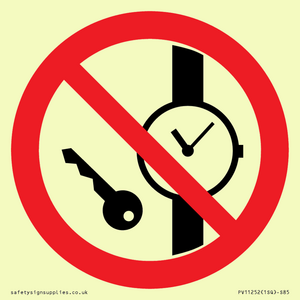 PV11252: P008 Prohibition: No metallic articles or watches