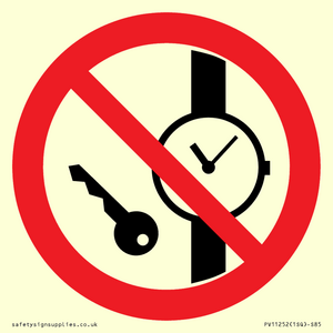 PV11252: P008 Prohibition: No metallic articles or watches