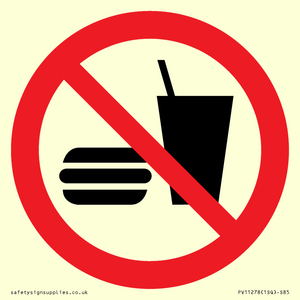PV11278: P022 Prohibition: No eating or drinking