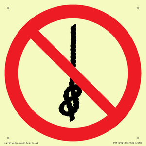 PV11294: P030 Prohibition: Do not tie knots in rope