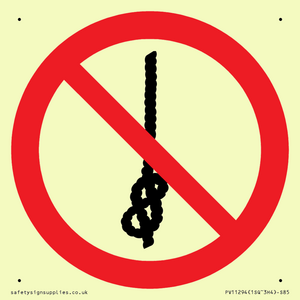 PV11294: P030 Prohibition: Do not tie knots in rope
